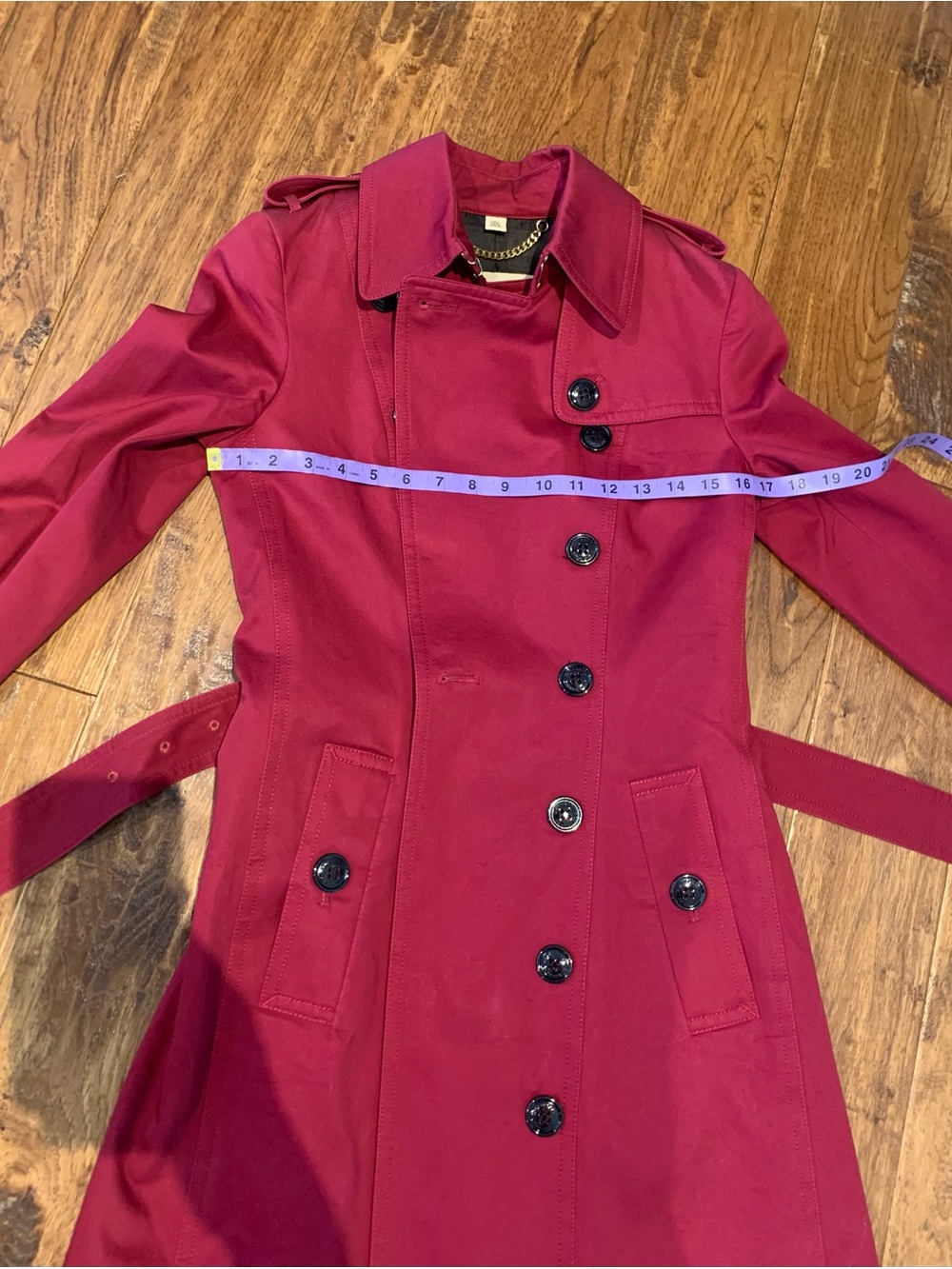Burberry Burgundy/Merlot Double-Breasted Trench Coat - Picture 11 of 16